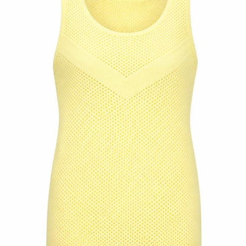 Zara Womens Yellow Round Neck Viscose Vest Jumper Size S
