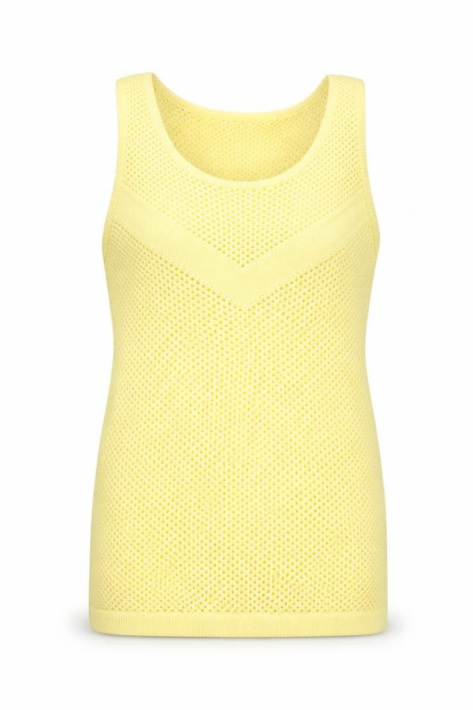 Zara Womens Yellow Round Neck Viscose Vest Jumper Size S
