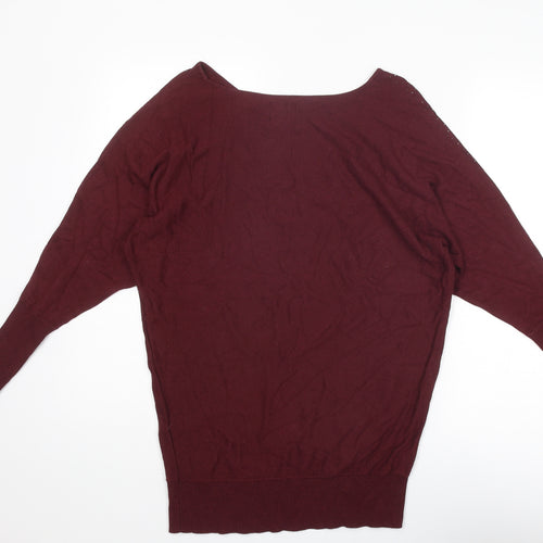 Debenhams Womens Purple Round Neck Cotton Pullover Jumper Size 12