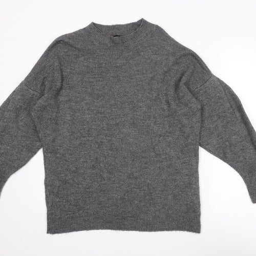 Dorothy Perkins Womens Grey Round Neck Acrylic Pullover Jumper Size 16
