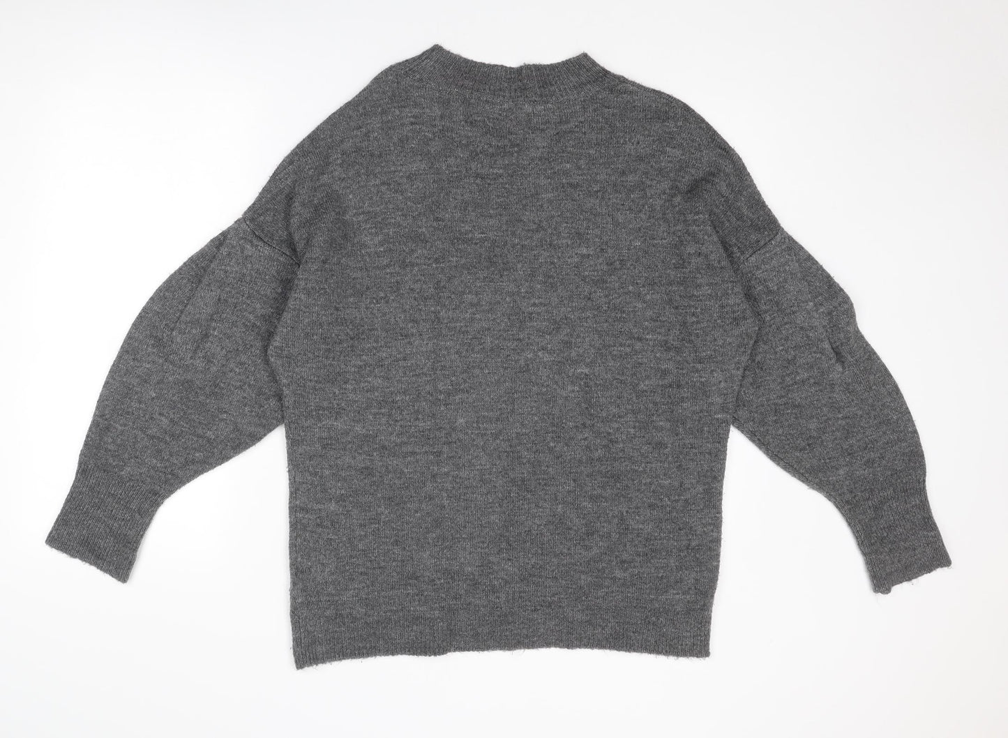 Dorothy Perkins Womens Grey Round Neck Acrylic Pullover Jumper Size 16