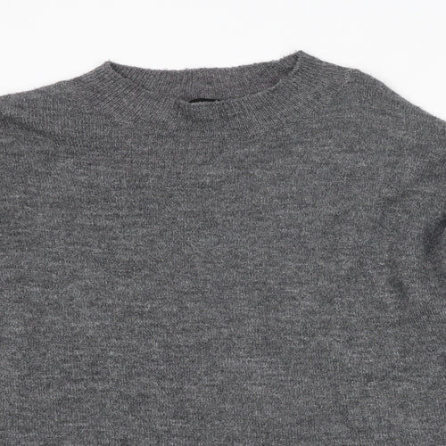 Dorothy Perkins Womens Grey Round Neck Acrylic Pullover Jumper Size 16