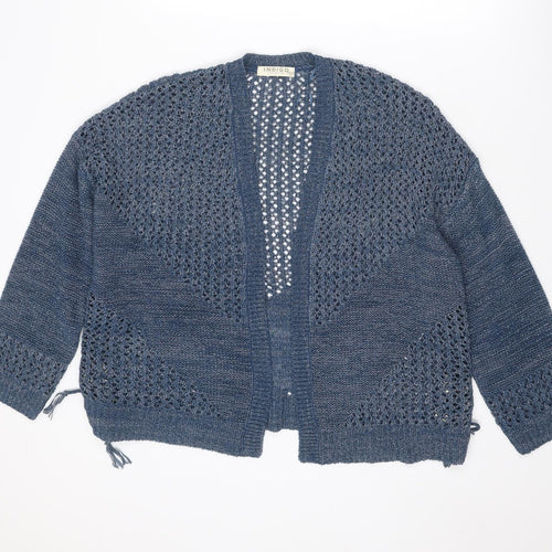 Indigo Womens Blue V-Neck Acrylic Cardigan Jumper Size XL