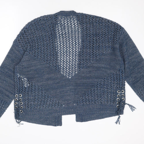 Indigo Womens Blue V-Neck Acrylic Cardigan Jumper Size XL