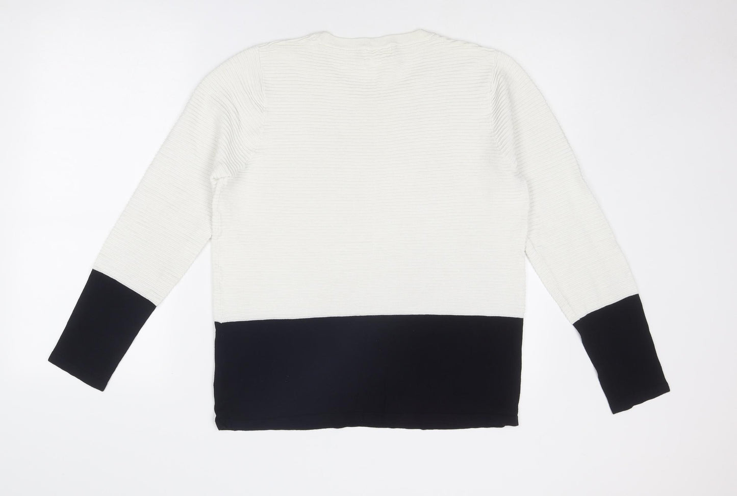 Linea Womens White Round Neck Viscose Pullover Jumper Size 16