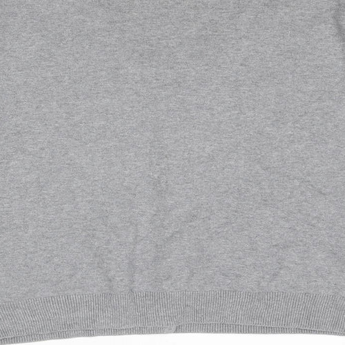 H&M Womens Grey V-Neck Cotton Cardigan Jumper Size L