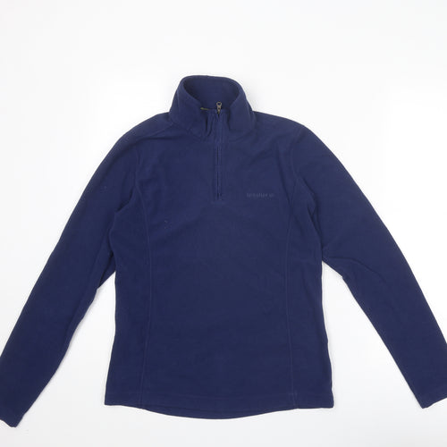 brasher Womens Blue Polyester Pullover Sweatshirt Size 10 Zip