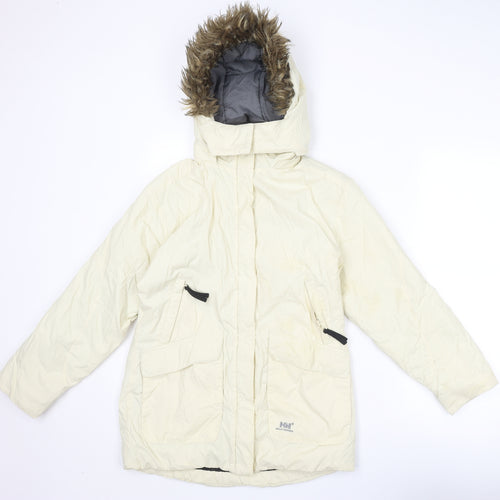 Helly Hansen Girls Ivory Windbreaker Jacket Size 12 Years Zip
