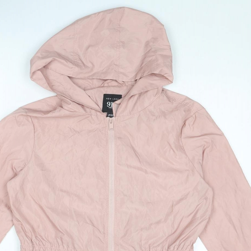 New Look Girls Pink Basic Coat Coat Size 14-15 Years Zip