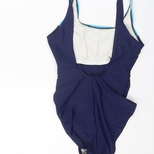 Olympus Womens Blue Colourblock Polyester One Piece Size 10