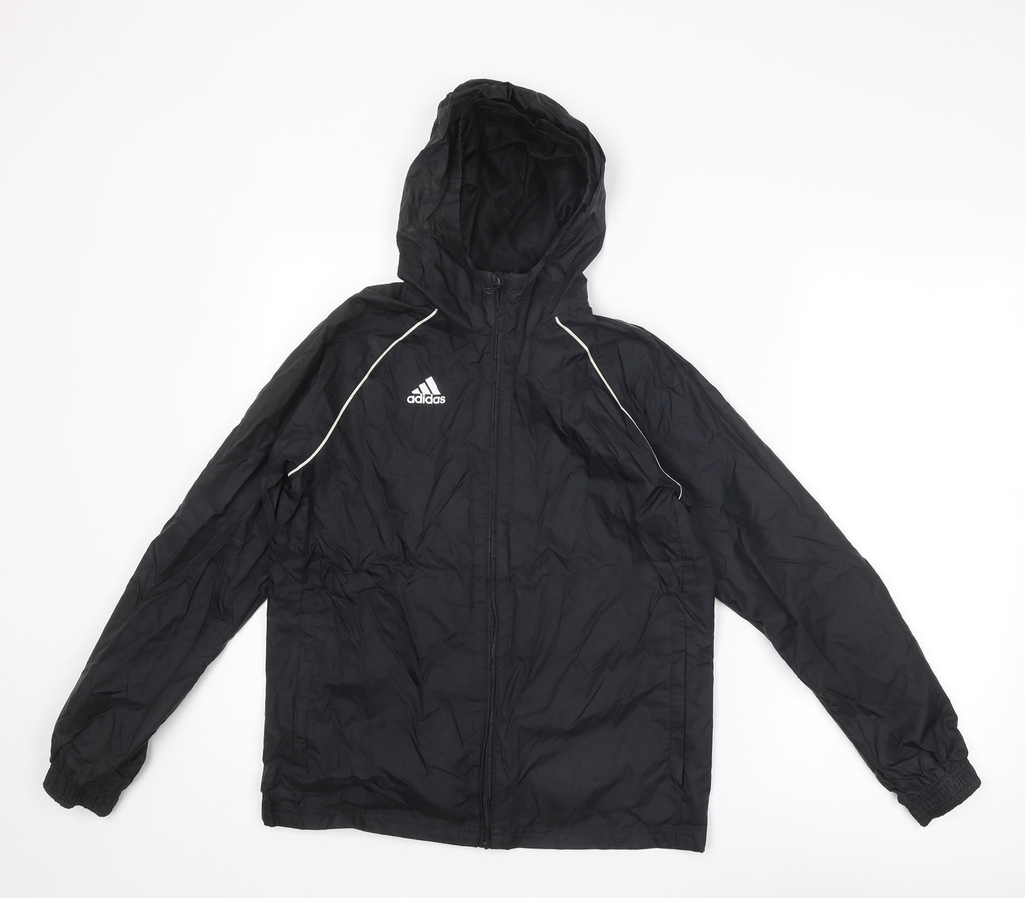 adidas Boys Black Jacket Size 11-12 Years Zip
