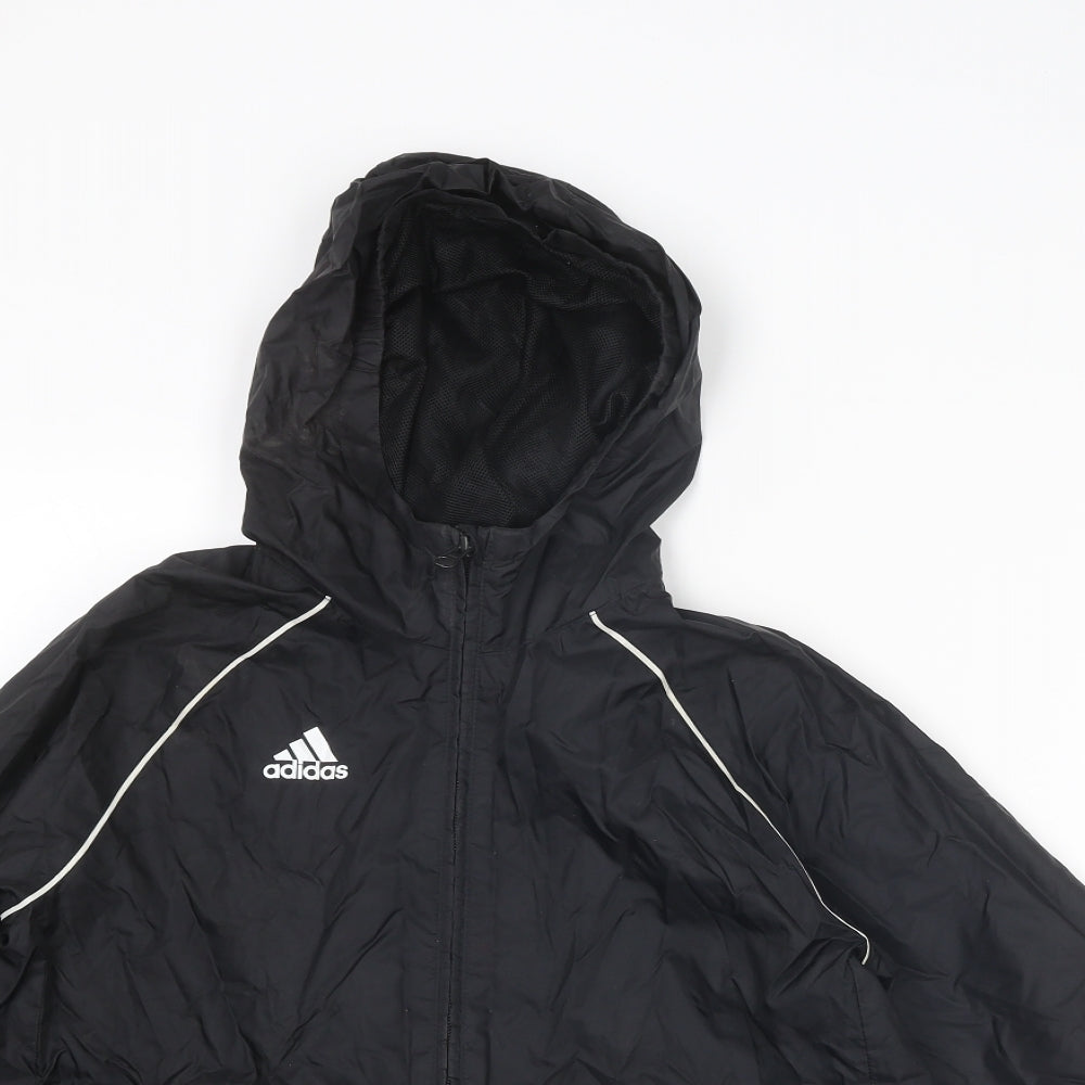 adidas Boys Black Jacket Size 11-12 Years Zip
