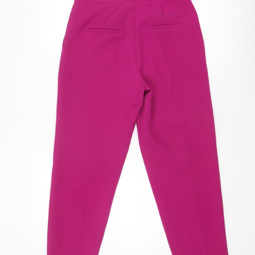 Topshop Womens Purple Polyester Trousers Size 8 Regular Zip