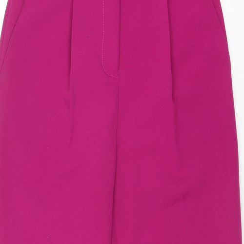 Topshop Womens Purple Polyester Trousers Size 8 Regular Zip