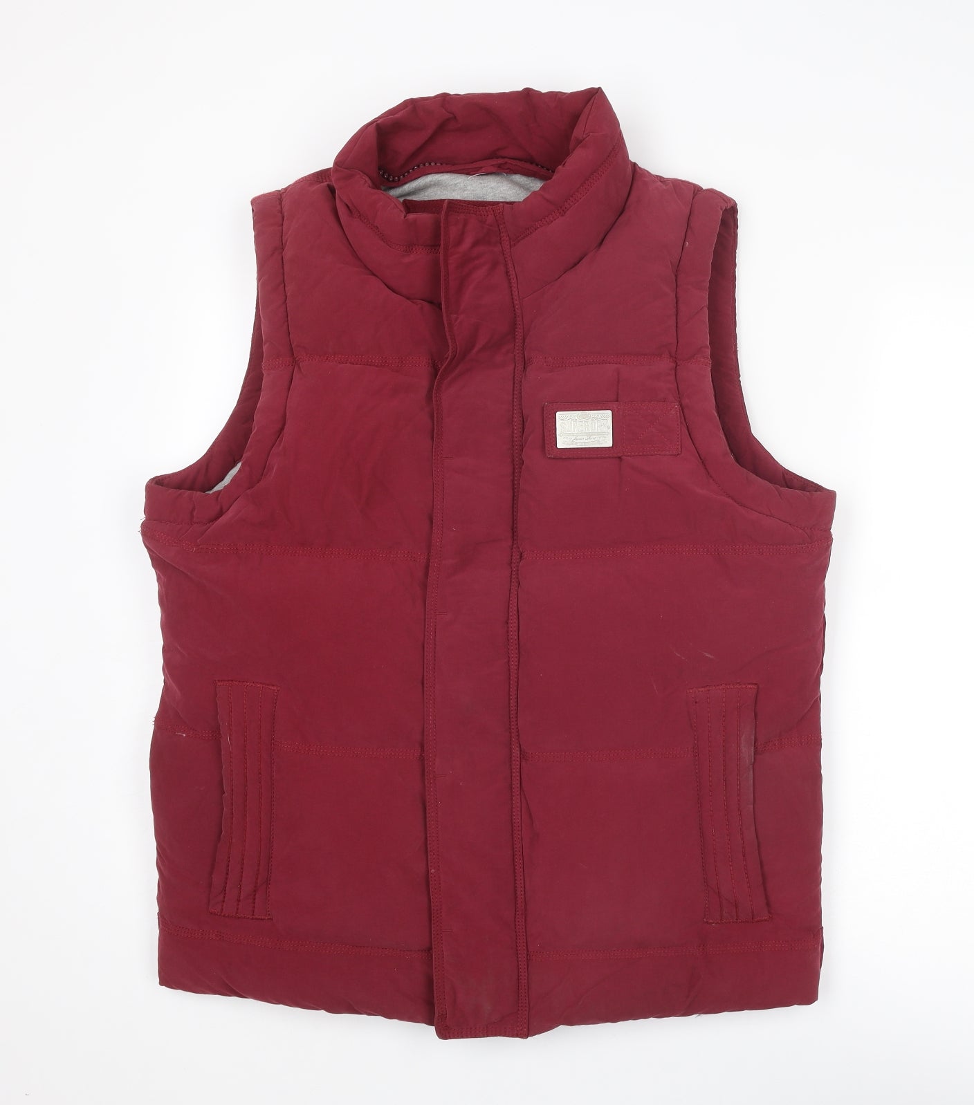 Superdry Mens Red Gilet Jacket Size XL Zip