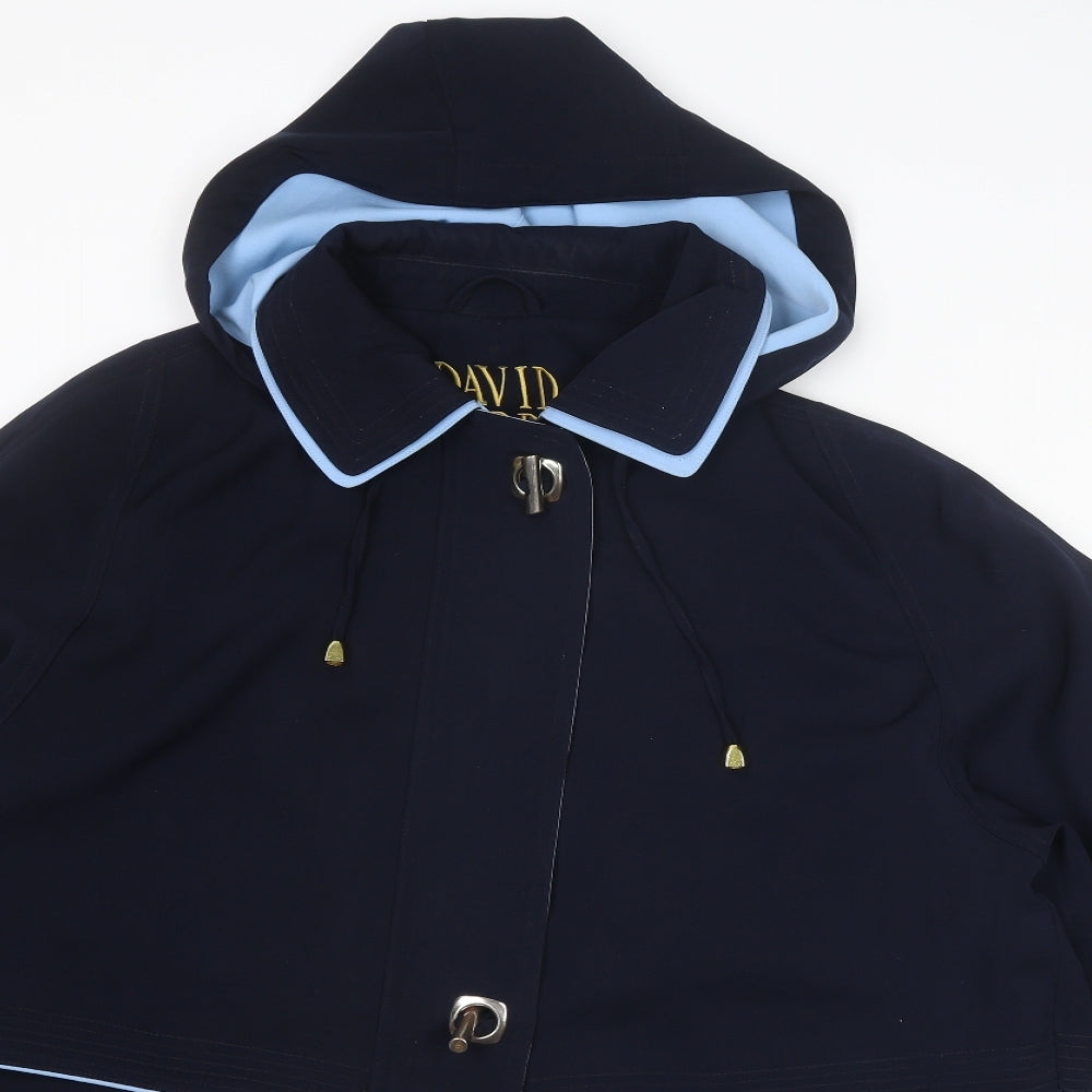David Barry Womens Blue Jacket Size 16 Zip