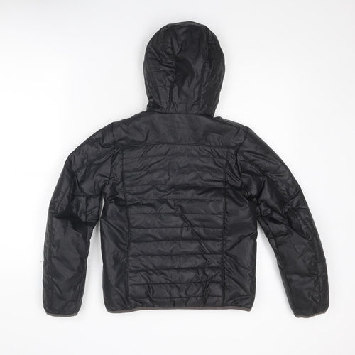 Quechua Girls Black Quilted Jacket Size 12 Years Zip