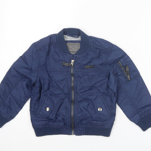 RJR.John Rocha Boys Blue Bomber Jacket Jacket Size 3-4 Years Zip