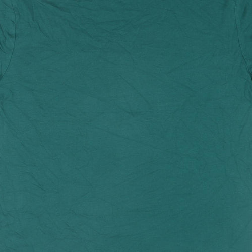Marks and Spencer Mens Green Cotton T-Shirt Size M Round Neck - Christmas Gin-Gle all The Way