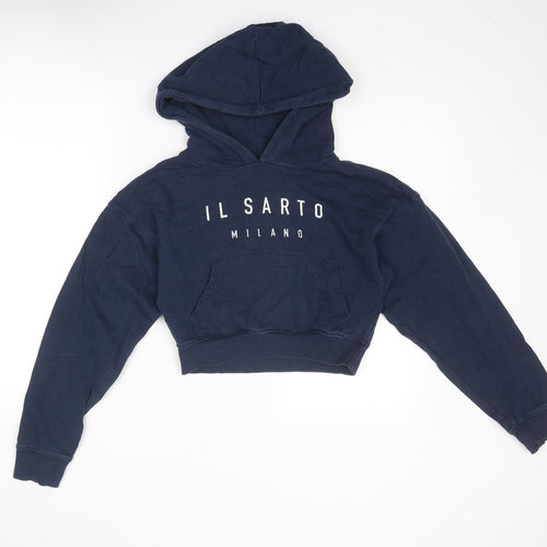 IL SARTO Womens Blue Cotton Pullover Hoodie Size 2XS Pullover - IL SARTO MILANO