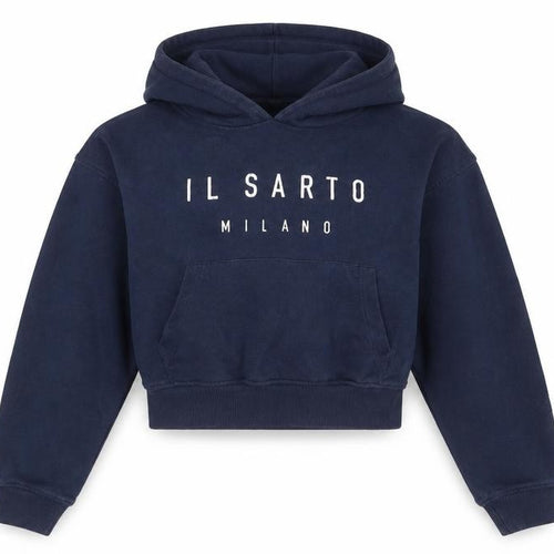 IL SARTO Womens Blue Cotton Pullover Hoodie Size 2XS Pullover - IL SARTO MILANO