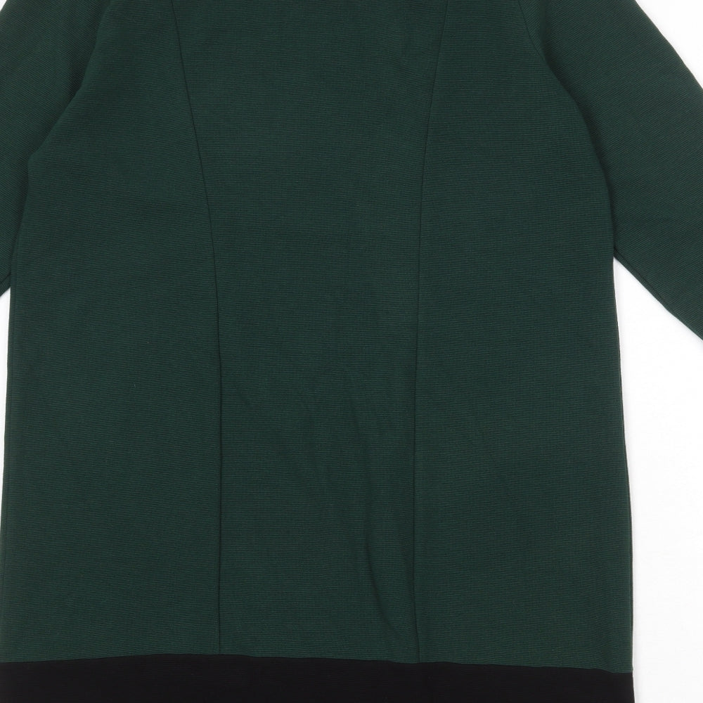 Laura Ashley Womens Green Polyester Jumper Dress Size 14 Mock Neck Pullover