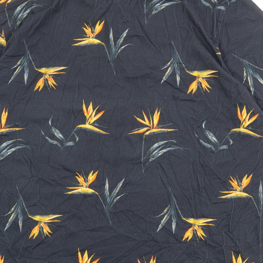 NEXT Mens Blue Floral 100% Cotton Polo Size 2XL Collared Button