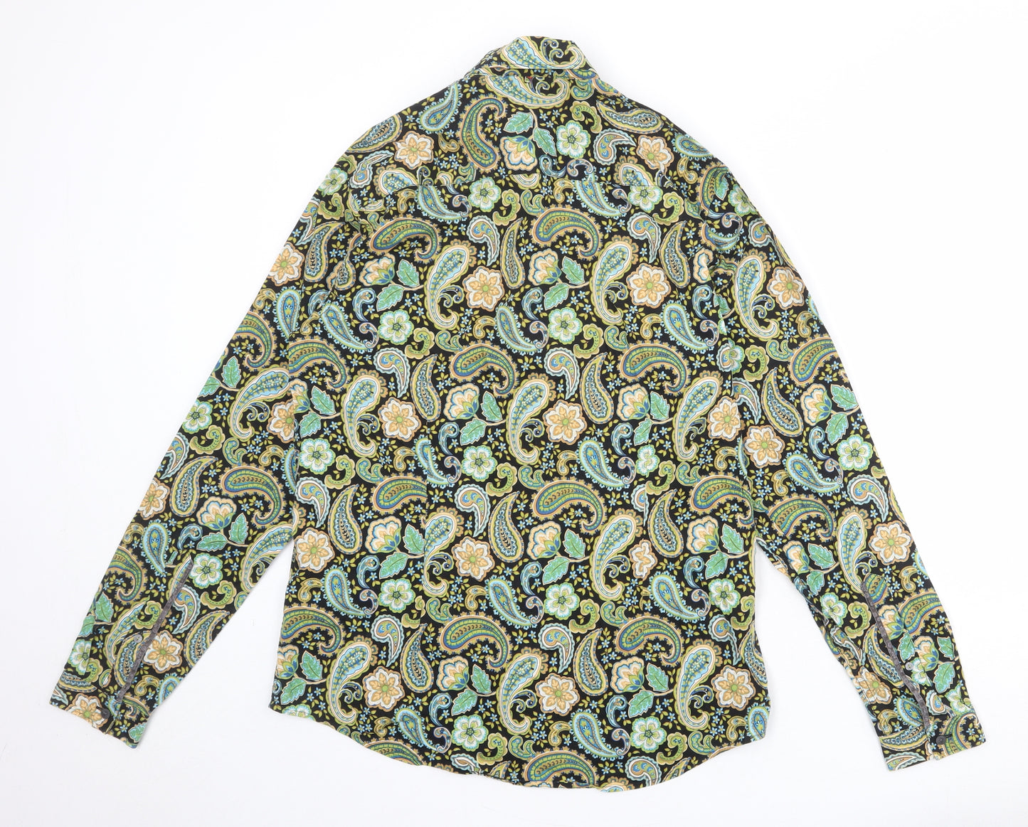 Pretty Green Mens Multicoloured Paisley Cotton Button-Up Size M Collared Button