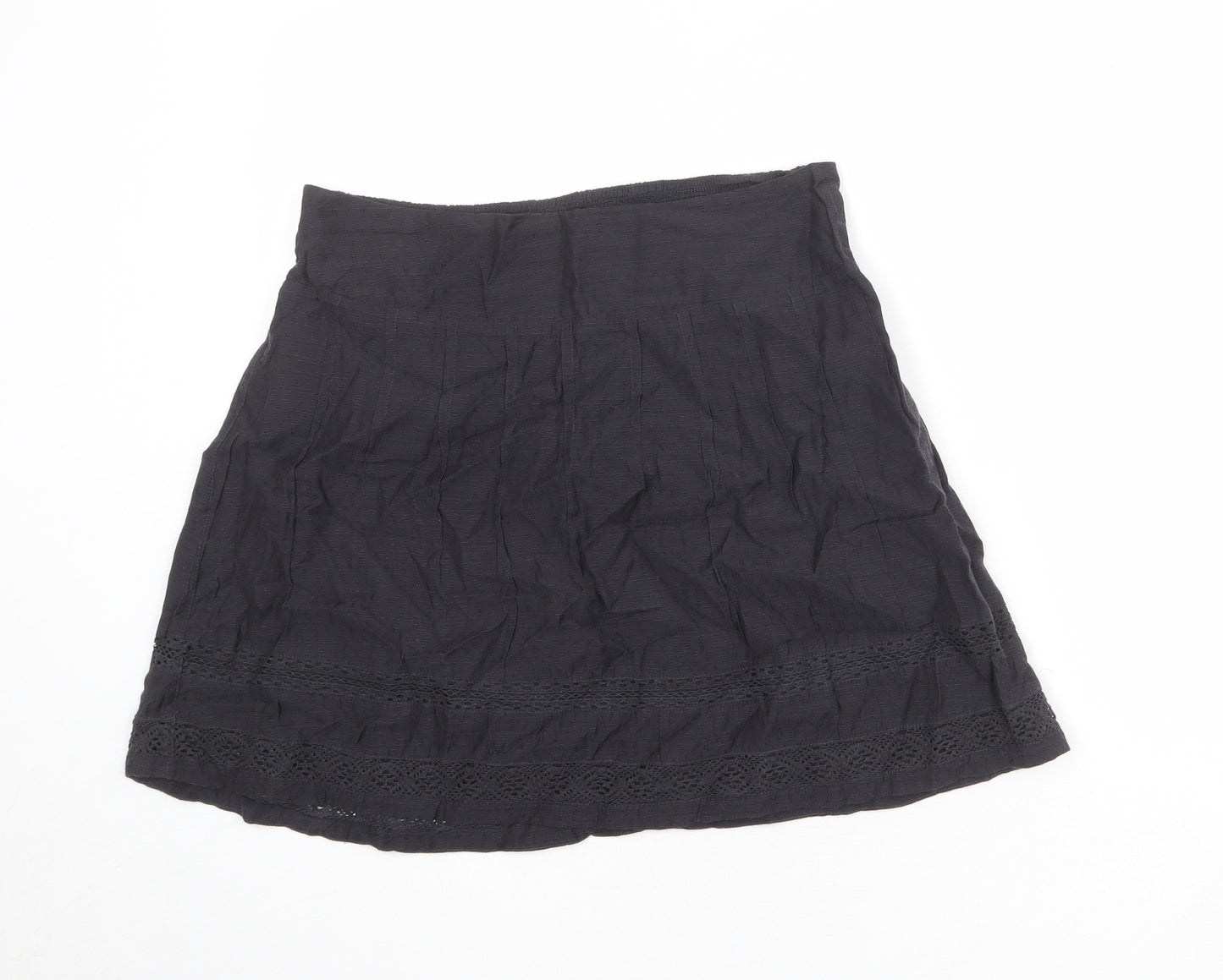 Fat Face Womens Grey Cotton Skater Skirt Size 12