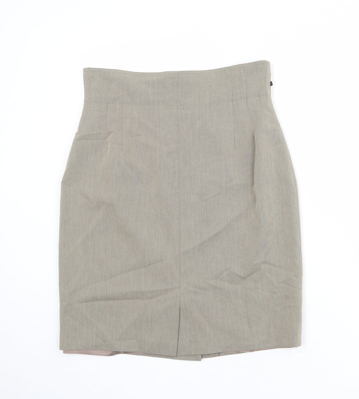 Cartoon Womens Beige Viscose A-Line Skirt Size 14 Zip