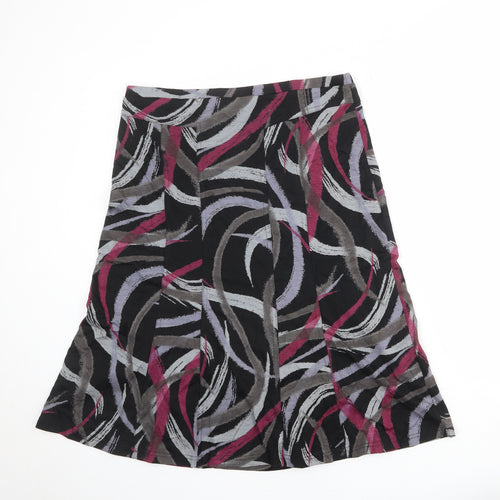 Oscar B Womens Multicoloured Geometric Polyester Swing Skirt Size 16