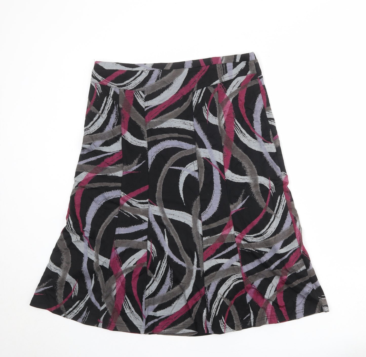 Oscar B Womens Multicoloured Geometric Polyester Swing Skirt Size 16