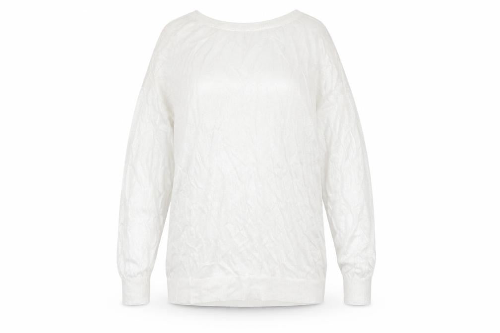 Front view of Zara women’s silver round neck viscose jumper, size S