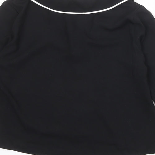 New Look Womens Black Polyester Basic Button-Up Size 6 Collared