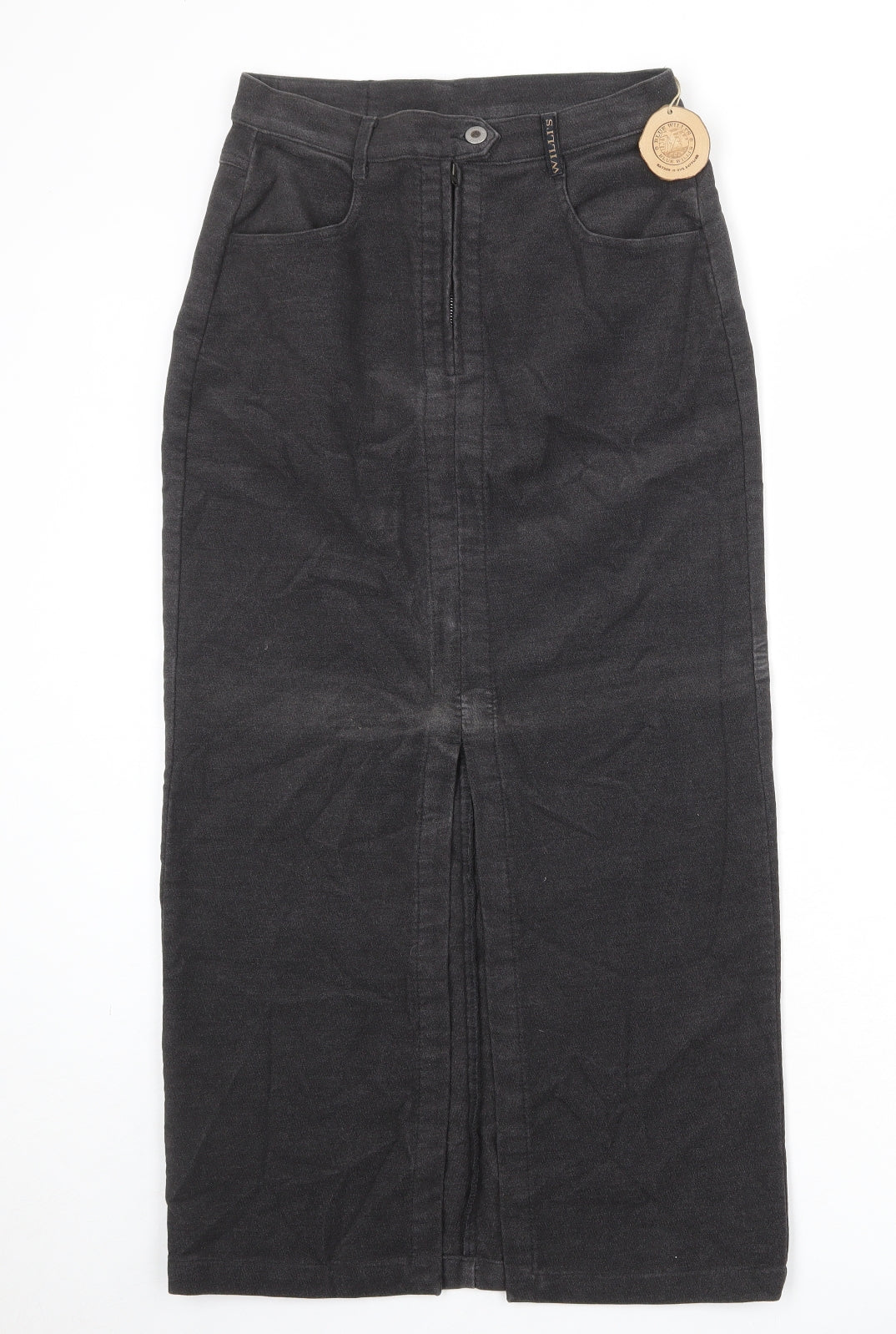 Blue Willi's Womens Grey Polyester A-Line Skirt Size 10 Zip