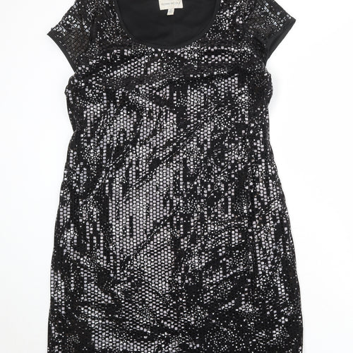 Ronni Nicole Womens Black Polyester A-Line Size 16 Round Neck Pullover