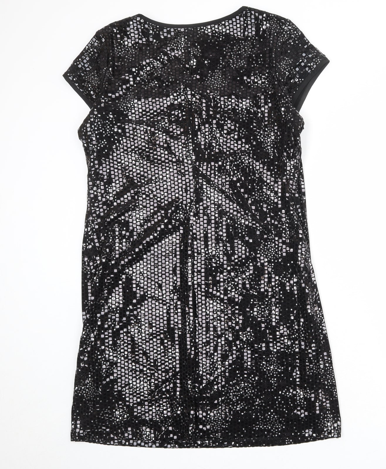 Ronni Nicole Womens Black Polyester A-Line Size 16 Round Neck Pullover