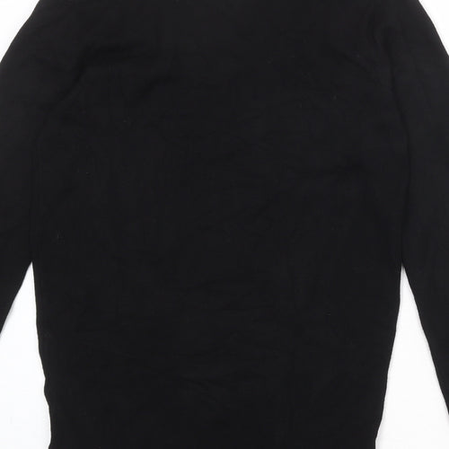 Encuentro Womens Black Scoop Neck Viscose Pullover Jumper Size M