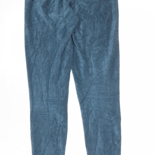Marks and Spencer Womens Blue Cotton Carrot Leggings Size 8 - Ribbed