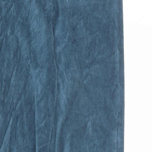 Marks and Spencer Womens Blue Cotton Carrot Leggings Size 8 - Ribbed