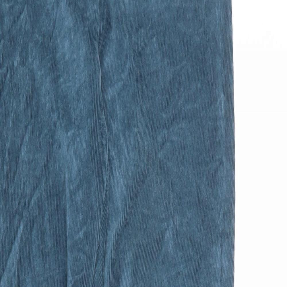 Marks and Spencer Womens Blue Cotton Carrot Leggings Size 8 - Ribbed