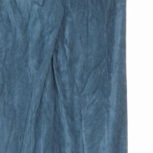 Marks and Spencer Womens Blue Cotton Carrot Leggings Size 8 - Ribbed