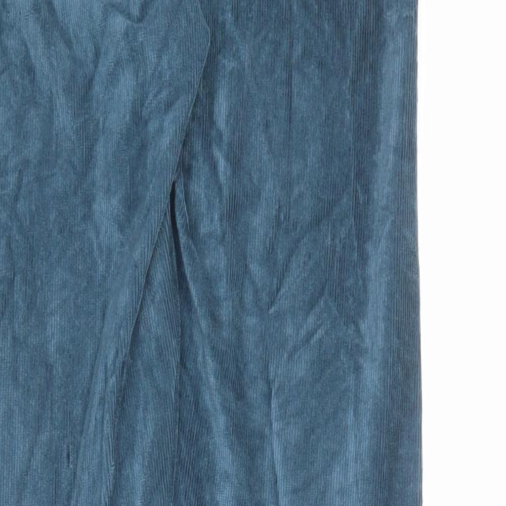 Marks and Spencer Womens Blue Cotton Carrot Leggings Size 8 - Ribbed