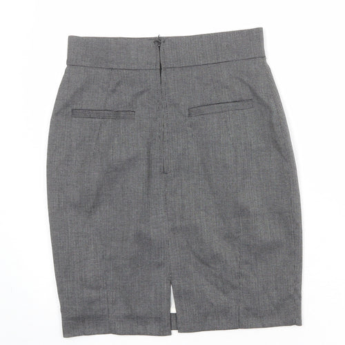 H&M Womens Blue Polyester Straight & Pencil Skirt Size 10 Zip