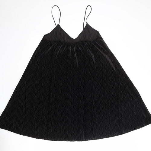 Marks and Spencer Womens Black Polyester Tank Dress Size 12 V-Neck Pullover