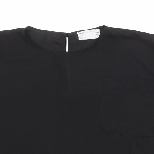 ASOS Womens Black Polyester Basic Blouse Size 8 Round Neck