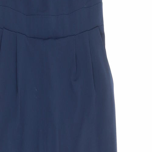 River Island Womens Blue Polyester Jumpsuit One-Piece Size 8 Zip