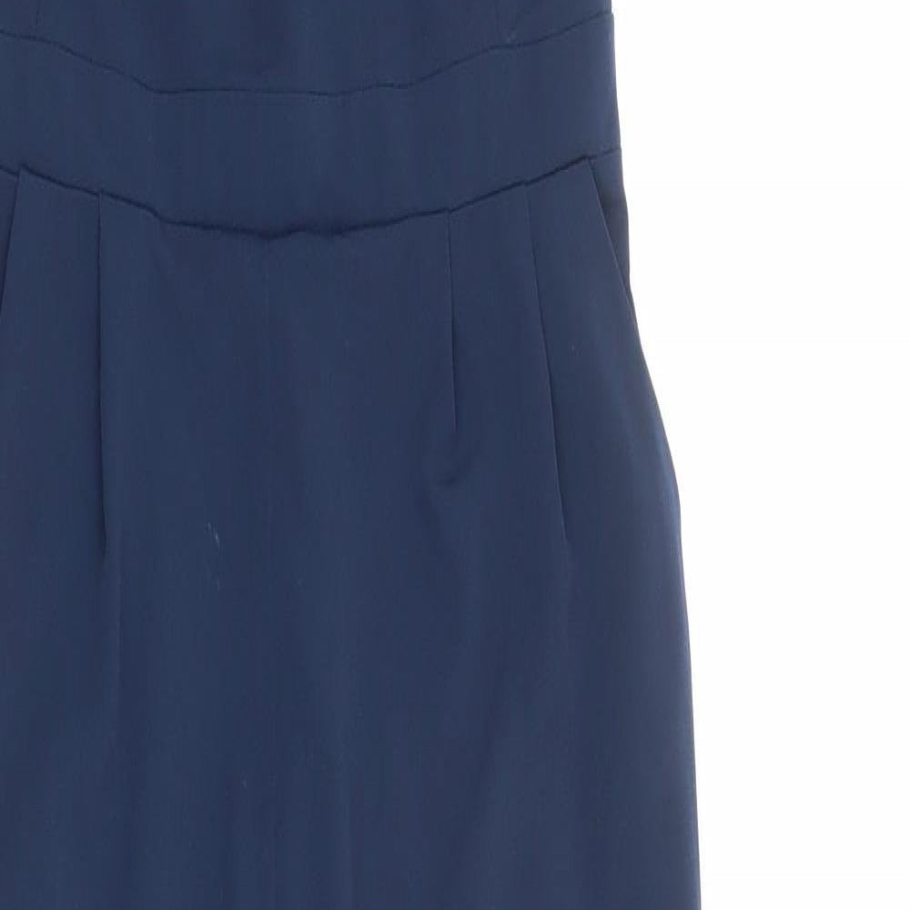 River Island Womens Blue Polyester Jumpsuit One-Piece Size 8 Zip