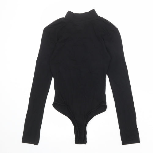 Pink Vanilla Womens Black Viscose Bodysuit One-Piece Size 6 Snap - Spider Web Halloween