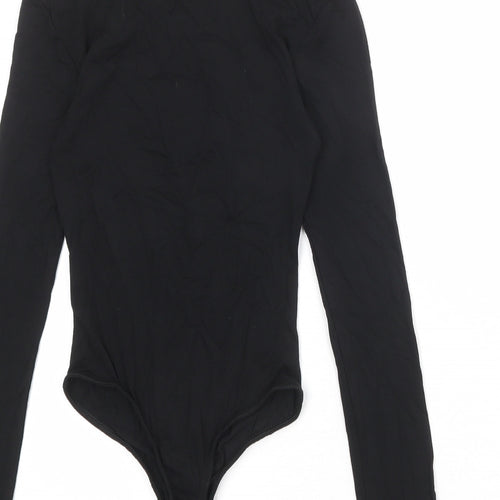 Pink Vanilla Womens Black Viscose Bodysuit One-Piece Size 6 Snap - Spider Web Halloween